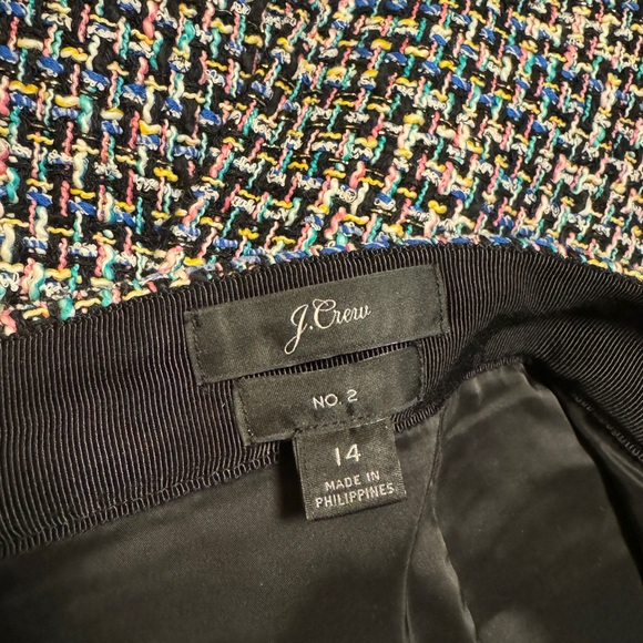 Unworn J. Crew No. 2 Pencil pencil skirt in black rainbow metallic tweed size 14 - Picture 4 of 6